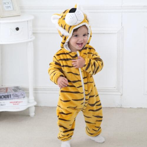 Toddler Animal Jumpsuit Kids Infant Clothes Baby Flannel Rompers Winter Lion Animal Costume Romper For Girls Boys