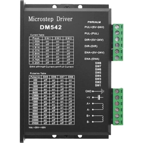 Stepper Motor Driver, DM542 Stepper Motor Driver Dsp Digital Driver Board for Nema 17, Nema 23 ,Etc