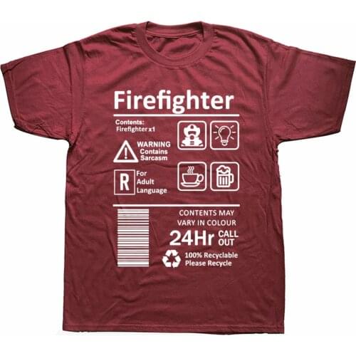 Fireman Firefighter T-Shirt Funny Birthday Present For Men Dad Father Husband Boyfriend Round Neck Cotton T Shirt