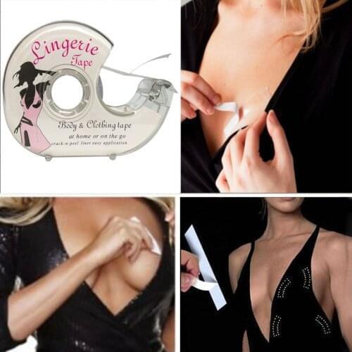 Hot 1Roll Fashion Transparent Double Sided Clear Dress Anti-light Neckline Bride Invisible Stickers Super Sticky Grip Tape L921