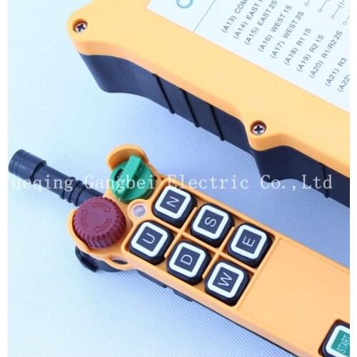 HS-6D Double speed with emergency stop Hoist crane remote control wireless radio Uting remote control 380V 220V 36VAC 12V-24VDC