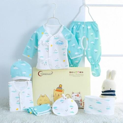 Newborn Clothes Suits Cotton for Baby Girls Boys Clothing Sets Autumn Spring Toddler 7pcs/set Underwear 0-3M Baby Pajamas Gifts