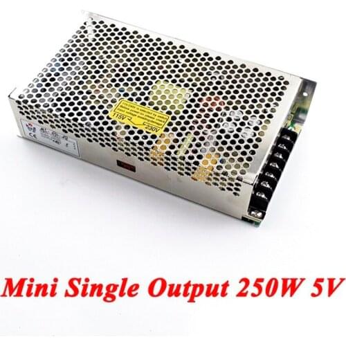 Mini type Switching Power Supply 250W 5v 50A,Single Output Ac-Dc Power Supply For Led Strip,AC110V/220V Transformer To DC 5V