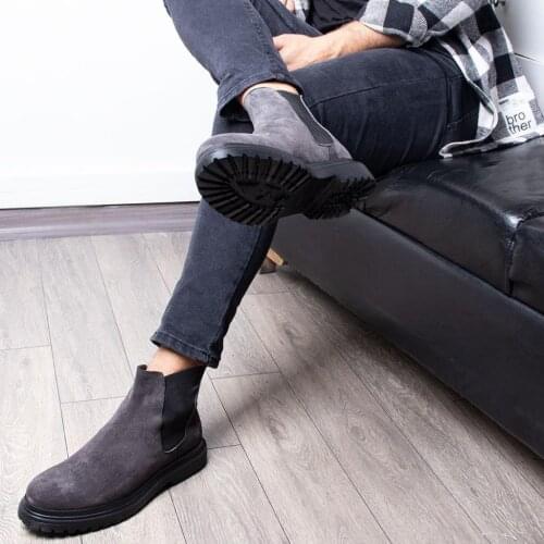 IBAY DAVIES mens Smoke genuine suede leather boots