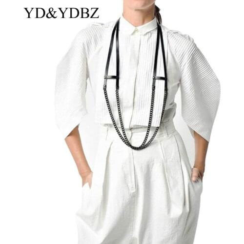 Handcrafted Chain Necklace Vintage Cool Girl Jewelry for Women collares Art Designers Leather Choker Diy Jewellery Black Fashion