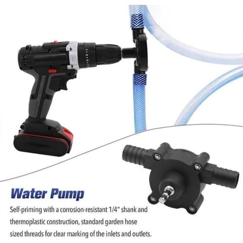 Portable Electric Drill Pump Diesel Oil Fluid Water Pump Mini Hand Self-priming Liquid Transfer Pumps Home Garden Outdoors