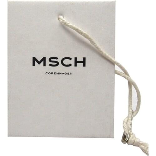 Simple Custom Design Clothing matte black print white Paper Hang Tag With String