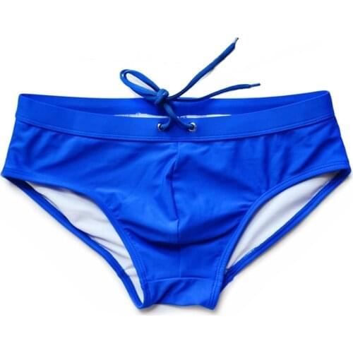 SD647 2020 new sexy solid red yellow blue black green swimsuits men swimwear beach shorts swim brief bikinis board surfing short