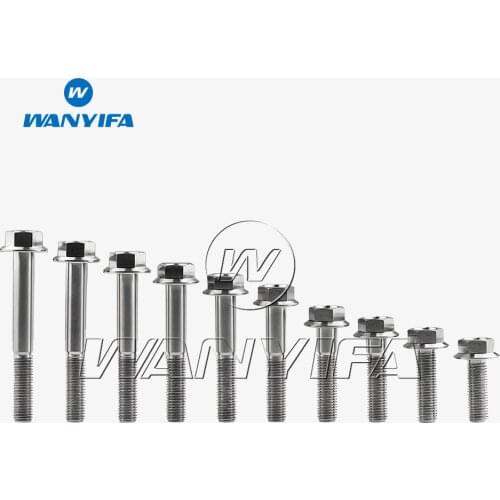 Wanyifa M10 x 30 35 40 45 55 60 65 70 75 80 100mm 1.25 Pitch Titanium Ti Flange Hex Bolt Screws