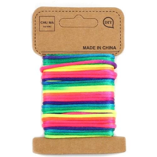 2.5mm Polyester Jewelry Cord Rope Multicolor Cord Fit Bracelet Necklaces Earrings String Strap Findings,1Roll (Approx 10 M/Roll)