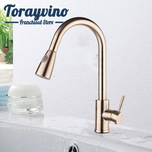 Kitchen Faucet Nickel Brushed robinet cuisine Pull Out Stream Spray Solid Brass Kitchen Faucet Mixer Tap single Handle Sink Tap