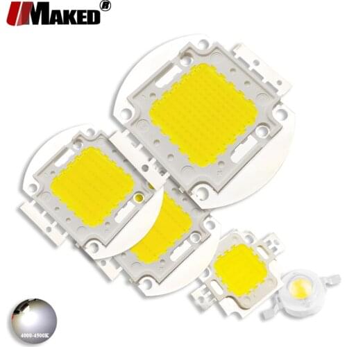 High Power LED Chips Light Beads 1 3 5 10 20 30 50 100W Natural White 4000K-4500K COB Diode SMD Chip For Floodlight SpotLights
