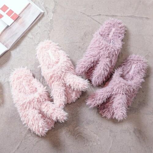 Lovely rabbit cotton shoes women autumn and winter household womens slippers are the necessary flat bottom plush slippers for g