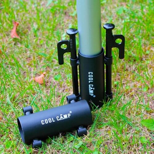 Solid Awning Rod Holder Outdoor Camping Canopy Pole Iron Holder Fixed Stand Fishing Tent Awning Holder Accessories