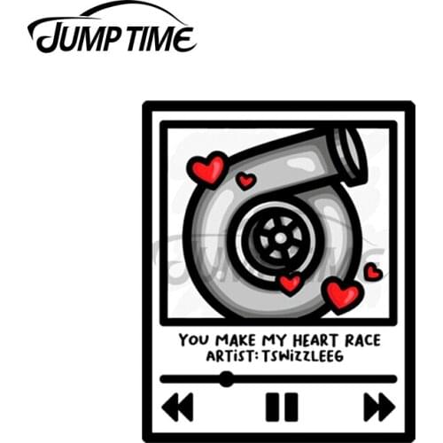 Jump Time 13 x 8.9cm For You Make My Heart Race Drift Car Sticker Waterproof JDM Decal Motorcycle Occlusion Scratch VAN Graphics