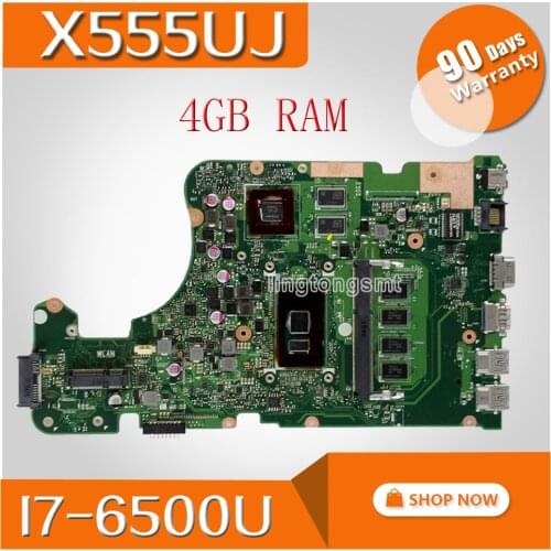 X555UJ Laptop motherboard For Asus For Asus X555UJ X555UF F555U X555UB X555UQ X555U Test original mainboard 4G RAM I7-6500U