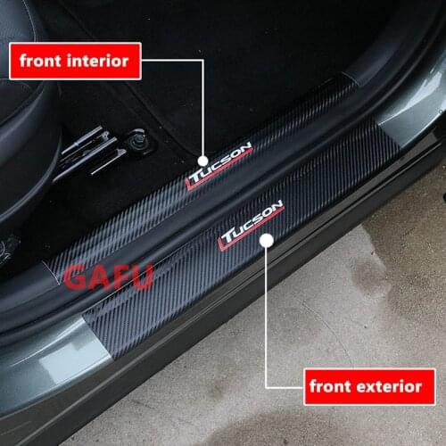 For Hyundai Tucson NX4 2021 Door Sill Scuff Plate Protector Sticker Guards Threshold Strip Protection Film 2022