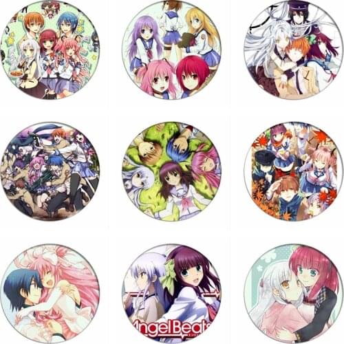 Angel Beats Cosplay Badges Otonashi Yuzuru Bags Brooch Icon Collection Nakamura Yuri shiina Breastpin for Backpacks Clothing
