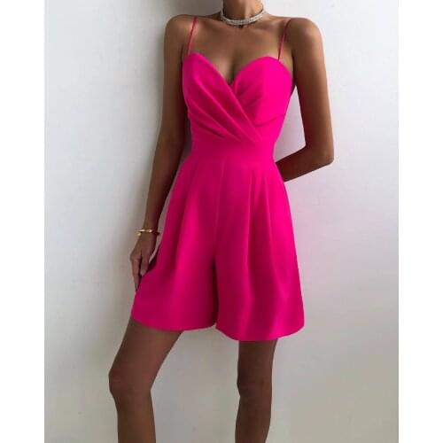 2021 Summer Casual Fashion Women Slimming Street Sexy Temperament Slim Solid Color Multi-Color Jumpsuit