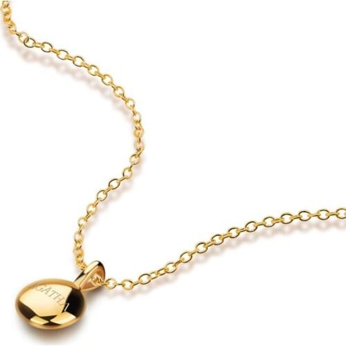 Sales brand jewelry Woman Tiny Rose gold Bean Necklace Cute 925 Sterling Silver Pendant necklace women trendy statement chain