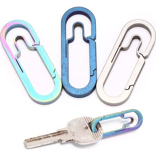 1 pc 4cm Titanium Alloy Outdoor Camping Carabiner Titanium Alloy Keychain Hanging Buckle Snap Hooks