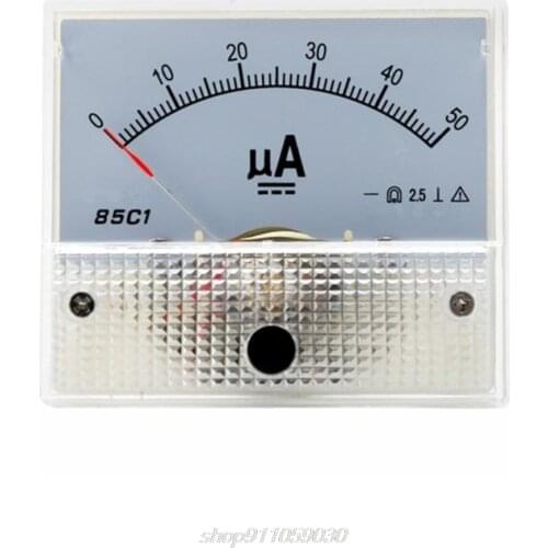 1pc DC 85C1 μA Analog Current Meter Panel Dial Current Gauge Pointer Ammeter 50-500 J27 21 Dropshipping