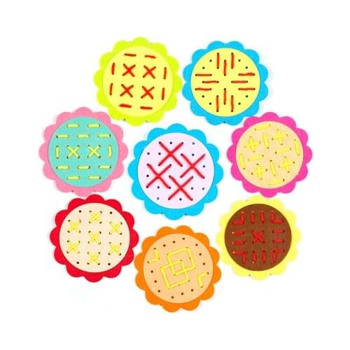 1pc Kids DIY Non-woven Thread Toys Hand-made Wear Rope Laces Puzzle Game Basic Survival Skills Montessori Education for Children