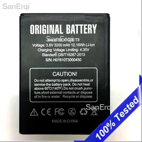 10pcs For DOOGEE T3 Battery Replacement 3200mAh Large Capacity Li-ion Backup Battery For DOOGEE T3 Smart Phone
