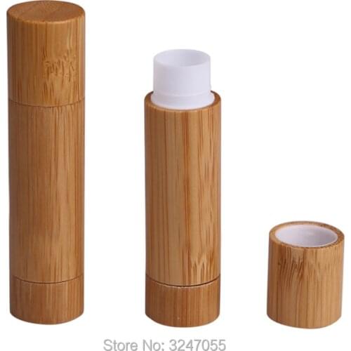 20pcs/lot 5ML Directly Filled Bamboo Wooden Lip Balm Tube,Empty Lip Rouge Filler,DIY Cosmetic Lipstick Sub Container,Makeup Tool