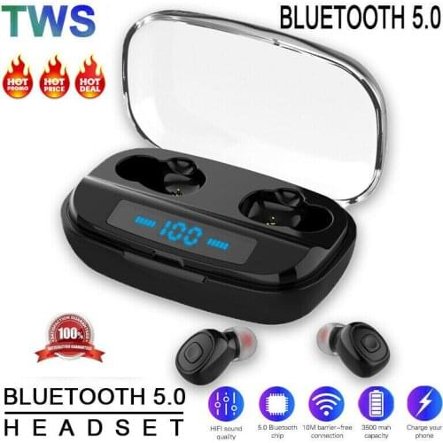 2019 Bluetooth 5.0 Headset TWS Wireless Earphones Earbuds Mini Stereo In-Ear Headphones