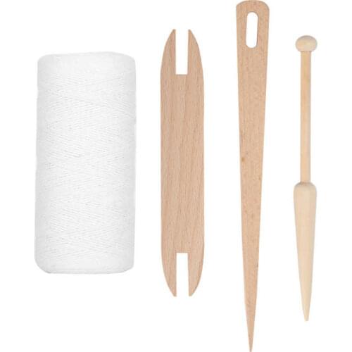 4Pcs/Set Lnitting Loom Warp Carpet Ribbon for Natural Cotton Weaving Yarns Webbing Blankets Spinning Thread Knitting Tool