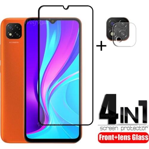 4-in-1 For Xiaomi Redmi 9C Glass For Redmi 9C Tempered Glass HD Protective Glass Screen Protector For Redmi 9 9A 9C Lens Glass