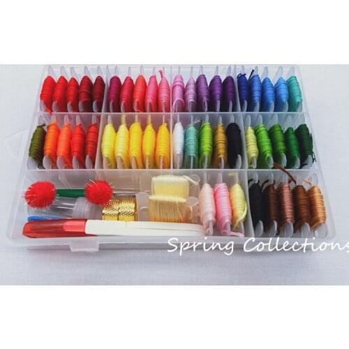 50colors Cotton Sewing Thread Sewing Box Set for DIY Hand Quilting Stitching Embroidery Thread Sewing Accessories