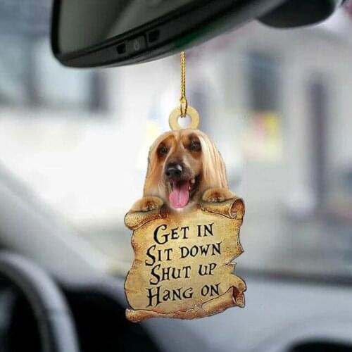 Kawaii Dog Car Hanging Ornaments Creative 3D Puppy Dog Acrylic Hang Pendants Decorations for Auto Car Home Decor Pendant