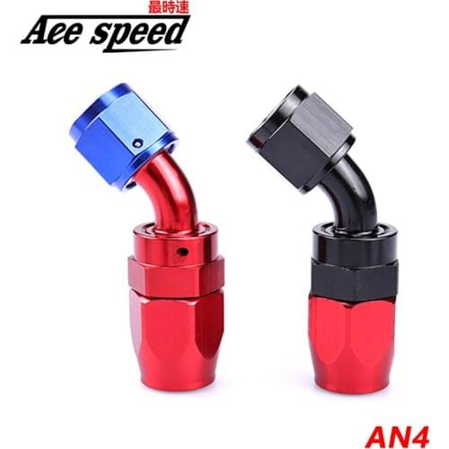 AN4 Anoized Aluminium 45 Degree Swivel Hose End Oil Fuel Fitting Oil Cooler Adapter Reusable Oil Fuel Fittings
