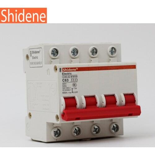 Shidene Circuit Breaker MCB 4P AC400V 50Hz 6A/10A/16A/20A/25A/32A/40A/50A
