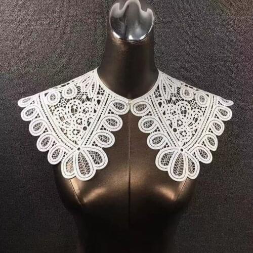 Hollow Out Floral Lace Fake Collar Shawl Hanfu Decorative Shoulder Wrap Necklace M68C