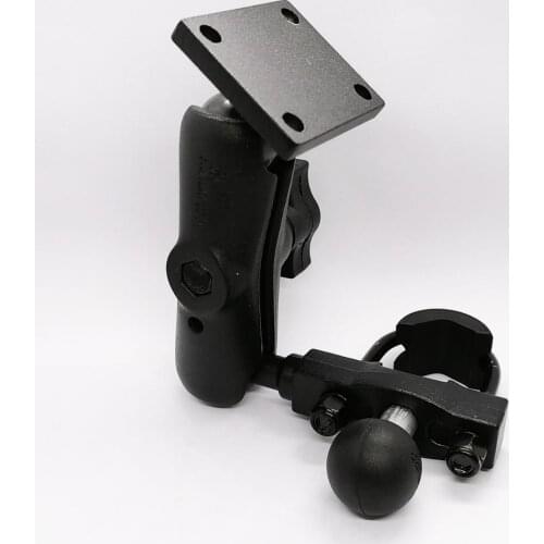 Motorcycle Brake/Clutch Reservoir Ball Base Handlebar Aluminum Mount with 9CM Double Socket Arm with Standard AMPS Hole Pattern