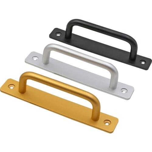 Black Door Handles Aluminium Alloy Kitchen Door Pulls Balcony Bedroom Silver White Furniture Handle Door Hardware