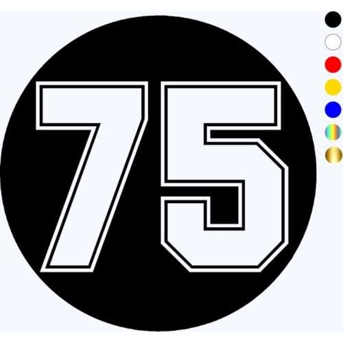 CK20246# funny vinyl car sticker number 75 waterproof car decal stickers on car truck bumper rear window