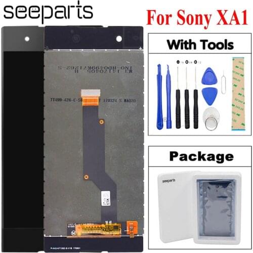 For Sony Xperia XA1 LCD Display Touch Screen Digitizer Assembly With Frame Replacement G3116 G3121 G3112 For 5.0" SONY XA1 LCD
