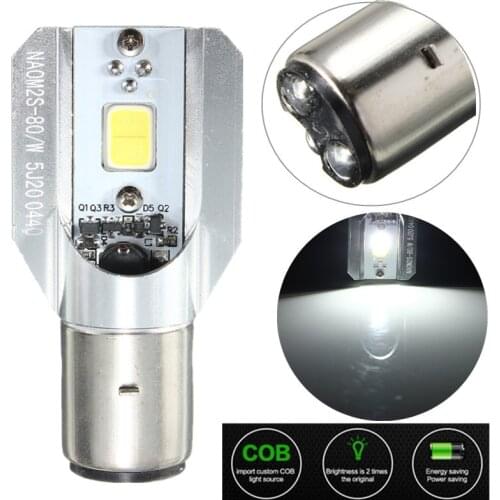 BA20D Hi/Lo Beam LED Motorcycle Headlight Blub DC/AC 12V-24V 12W Moto Light COB Moped Scooter Accessoire Motorbike Head Lamp