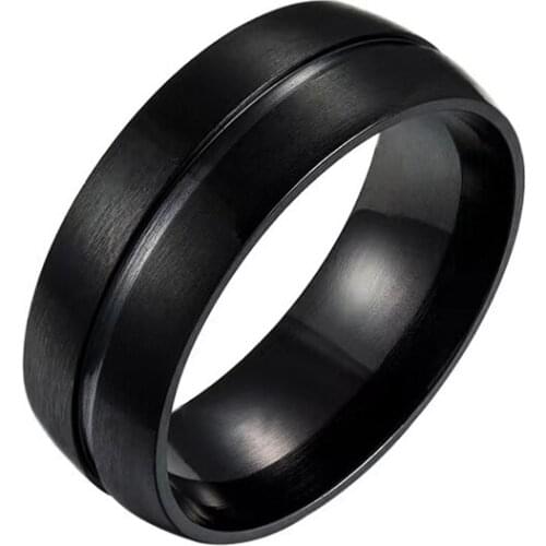 Punk Vintage Black Pattern Mens Ring Stainless Steel Rings for Men Women Wedding Bands 2021 Fashion Jewelry Accessories Gift