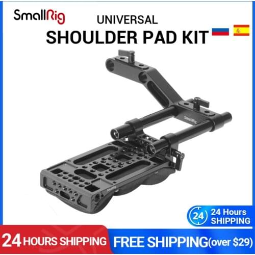 SMALLRIG Shoulder Pad Kit with Z-Shaped Offset Railblock Riser Bracket and 15mm Rod for DSLR Shoulder Rig – 2166B