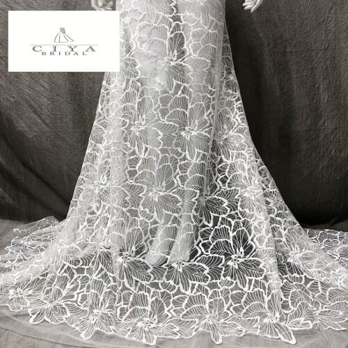 Bridal Lace Fabric 130cm Width Dress Lace Fabric Bridal Lace Fabric Sequins Lace Fabric Sell By 2 Yard