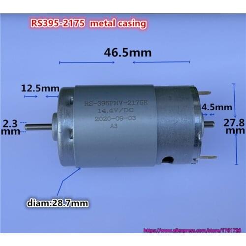 Brand new 27.8*46.5mm 12V 14.4V 6800rpm RS395 DC motor double output shaft carbon brush 395 motor for Robot vaccum-cleaner