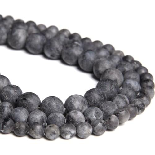 Natural 6 8 10 12mm Matte Gem Stone Black Spectrolite Labradorite loose Stone spacer jewelry Beads For DIY Making Bracelet gifts