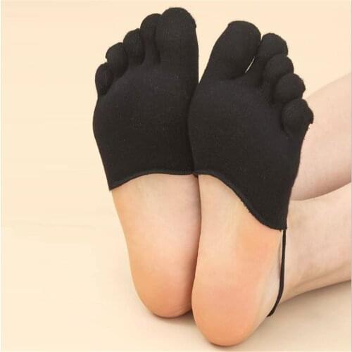 New Socks Womens Ultra-thin Funny High Heels Suspenders Invisible Socks Elastic Band Full Toe Five-finger Socks