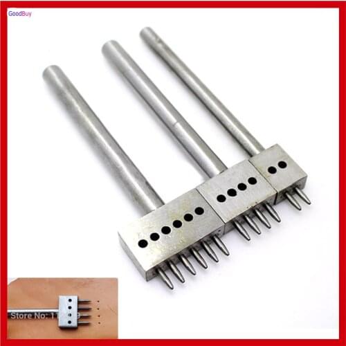 New Hardened 4mm Pitch 2 4 6 Prong Leather Hole Punch Leather Stitch Hole Punch Chisel Maker