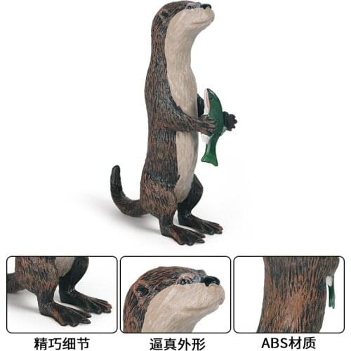 Plastic Cement Toys Otter Animal Figure Collectible Toys Wild Animal Cognition Action Figures Kids